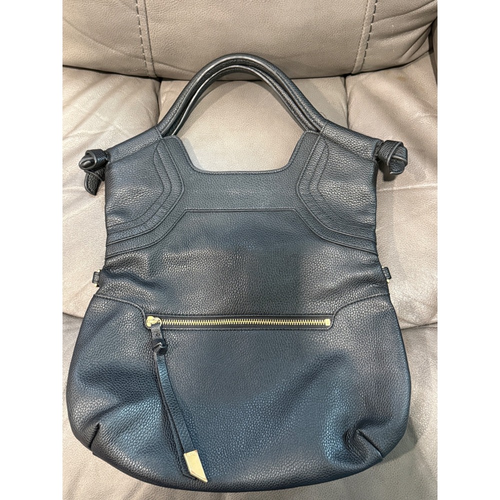 Foley + Corinna Mid City Tote Black Pebbled Leather Convertible Hobo Bag Large
